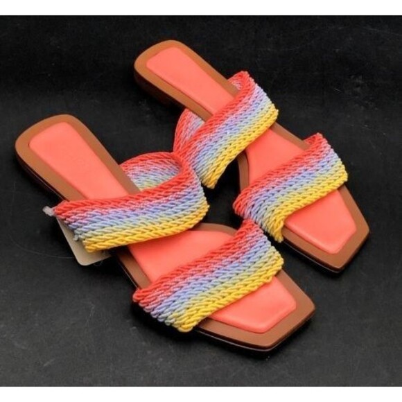 Alexandre Birman Colorful Georgia Flat Sandals Sz 6 EU36 Beach Resort Boho Braid - Picture 2 of 7